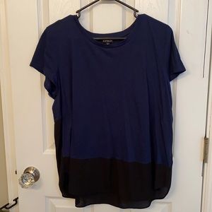 Express, blue and black shirt, size XL